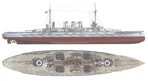 1/700 SMS Schlachtschiff Hergren unmontiertes Modell - Bild 1 von 3