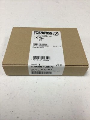 NEW, PHOENIX CONTACT 27 61 87 1 / 2761871 SUBCON-PLUS F3 D-SUB CONNECTOR - Image 1 of 4