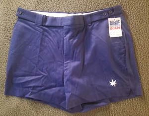 Bermudas cortas plisadas de tenis vintage nuevas con etiquetas como nuevas de los años 80 azul jactancioso para hombre talla 40 - Imagen 1 de 10