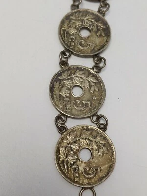 RARE BELGIUM 5 CES COIN BRACELET VINTAGE - Image 1 of 4