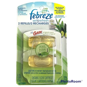 Febreze Set & Refresh Air Freshener 2 Refills Pack For Small Spaces GAIN Scent - Picture 1 of 2