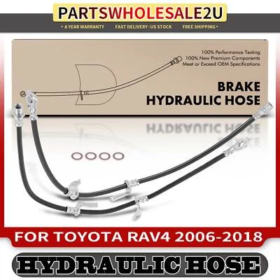 2pcs New Front LH & RH Brake Hydraulic Hose for Toyota RAV4 Mirai Lexus HS250h - Image 1 of 4