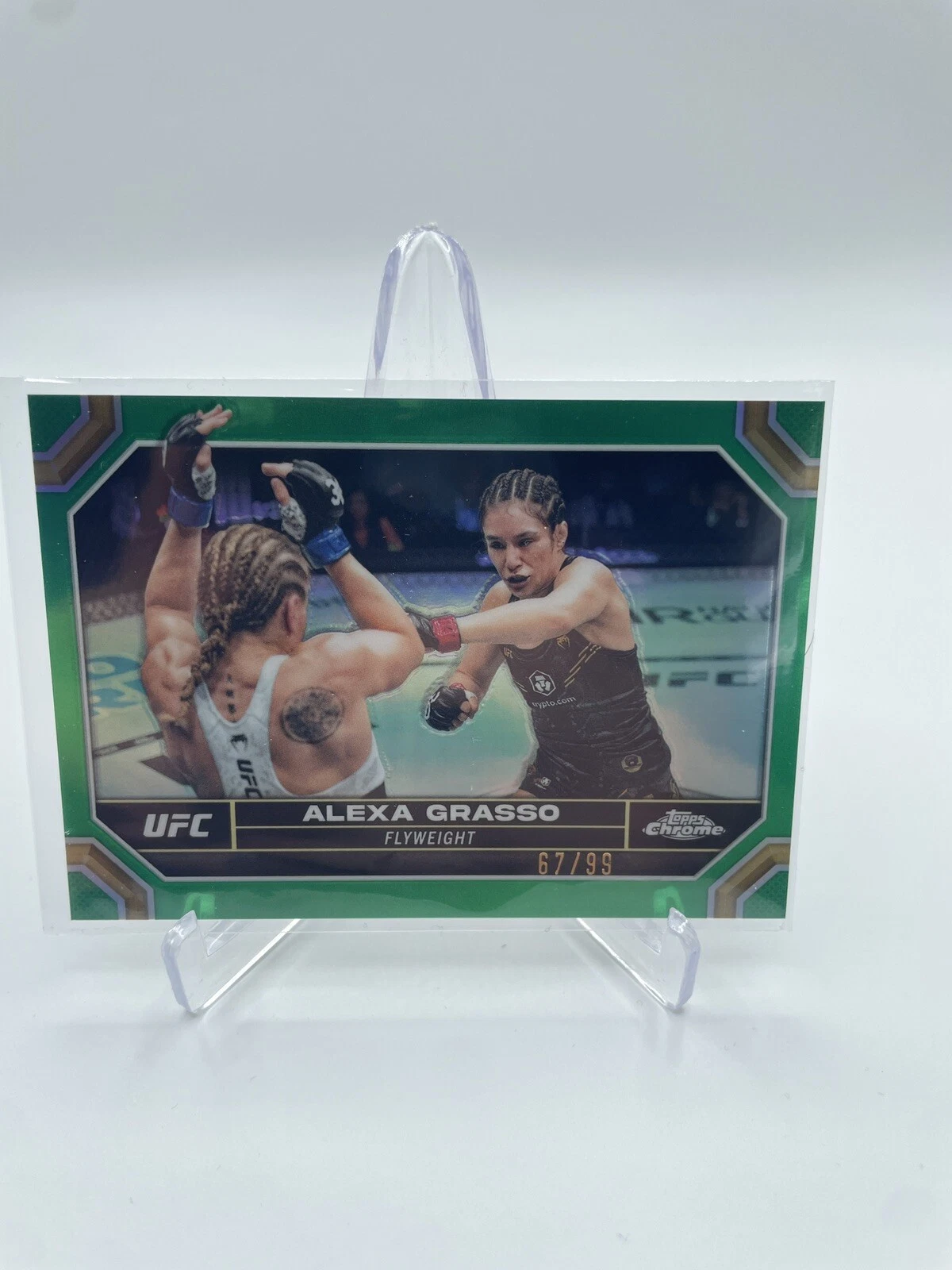 ALEXA GRASSO 2024 TOPPS CHROME UFC FLYWEIGHT GREEN REFRACTOR /99
