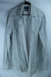 Lucky Brand Size L White Dress Shirt 100% Cotton Long Sleeve Mens VTG EUC - Picture 1 of 6