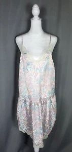Vintage Gilligan O'Malley Nightgown Womens Pink Satin Drop Waist Coquette S 8 10 - Picture 1 of 17
