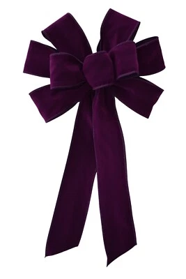 Rojo Blanco Azul Borgoña Hecho a Mano Exterior Terciopelo Navidad Corona Arco ELIGE EL TAMAÑO Foto 1 de 4