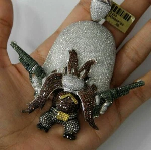 2.98ct Multi Color Cubic Zirconia Custom Yosemite Sam character s Pendant Silver - Picture 1 of 5