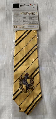 Harry Potter Hufflepuff Tie Costume Cosplay Halloween Yellow Navy Age 14+ NWT - Image 1 of 4