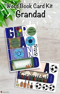 Mini Album / word book/ card kit, Grandad, Father’s Day, Birthday, card making, - Picture 1 of 11