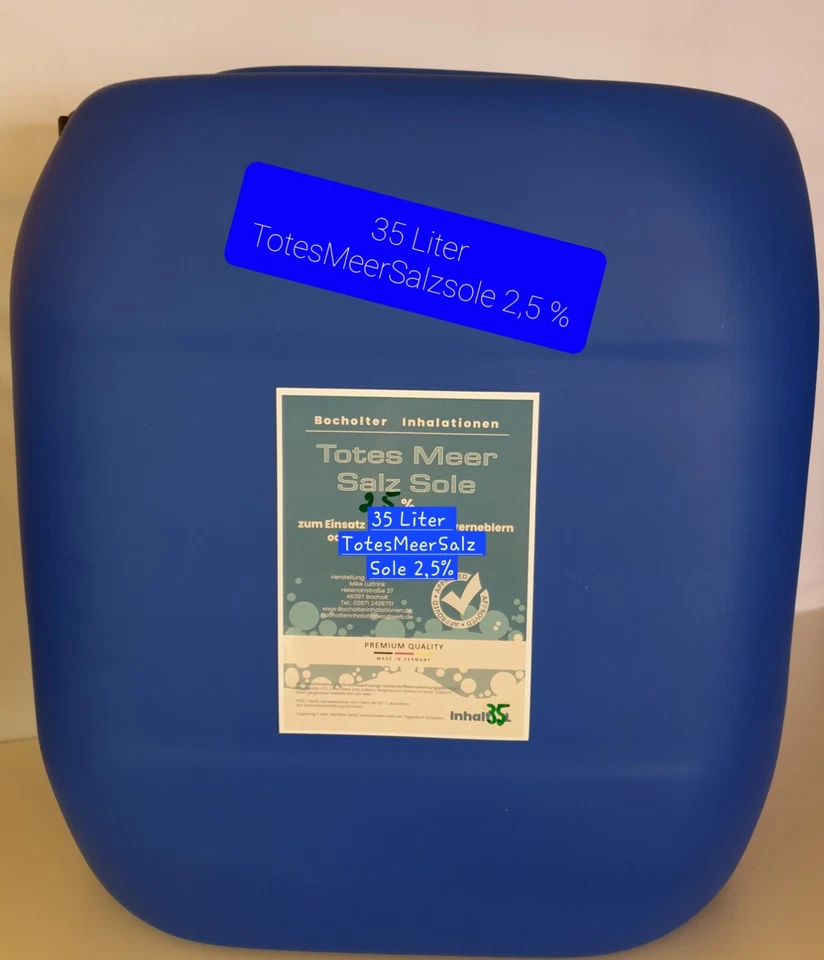 35 Liter 2,5% ige TotesMeer Salz Sole  Soletherapie Salzkammer Pferde Inhalation - Bild 1 von 1