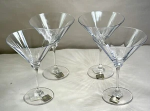 Four (4) Mikasa Stephanie Martini Cocktail Glasses Ribbed Optic Bowl - Austria - Picture 1 of 7