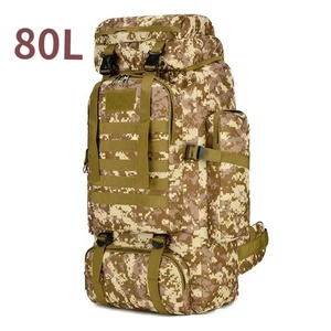 80l Camouflage Sand Rucksack Wanderrucksack Schulrucksack Tasche Alltag Reise - Bild 1 von 7