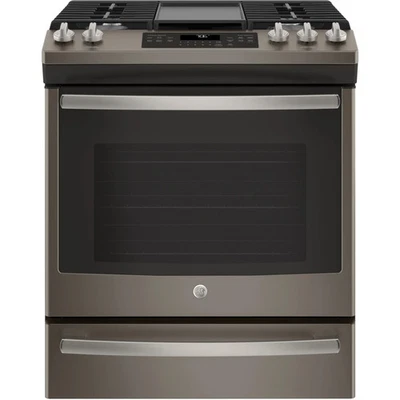 GE 30" Smart Slide-In 5-Burner Gas Range In Slate  - JGS760EELES - Image 1 of 4