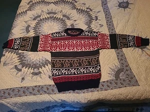 Vintage Apparel Workshop Pullover Herren Gr. M 100% Acryl gestreift flauschig - Bild 1 von 12