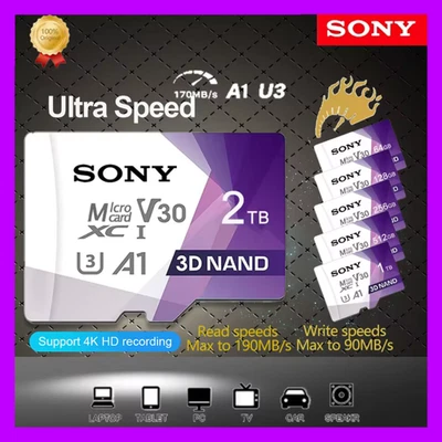 Sony 2TB 1TB 512GB 256GB 128GB 64GB Extreme Micro SD TF Memory Card Class 10 - Image 1 of 4