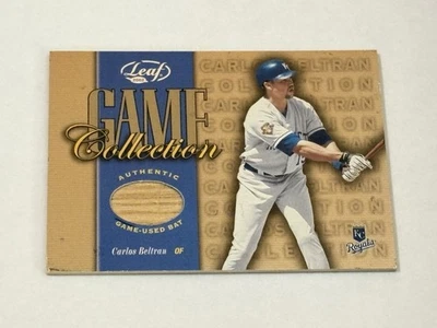 Carlos Beltrán Juego Colección Auténtico Juego Usado Tarjeta Murciélago 2002 Hoja #CB-B Foto 1 de 2