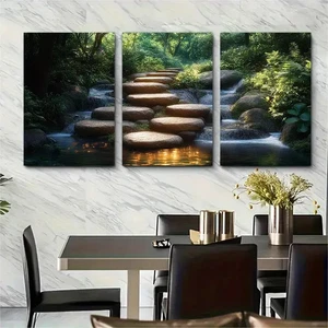 3pcs Zen Stepping Stones  J  Wall Art Canvas  Unframed/Framed - Picture 1 of 8