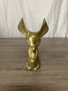 VTG Brass Heavy Big Ears Mouse Figurine 5” - Picture 1 of 9