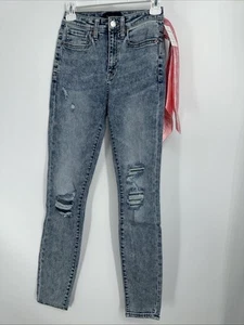 NWT Juicy Couture Distressed Jeans Sz 25 With Logo Scarf - Picture 1 of 4