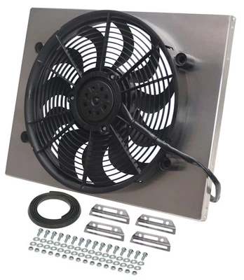 Derale Powerpack - High Output Single 17" Electric RAD Fan/Aluminum Shroud Kit - Image 1 of 4