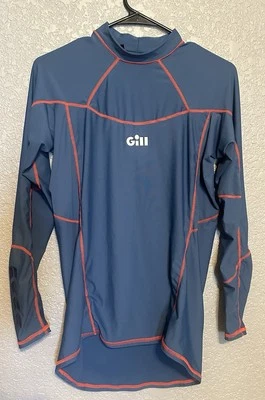 GILL Men's Pro Rash Vest Stretchy UV 50 Water Sports Blue Long Sleeve L Shirt - Image 1 of 4