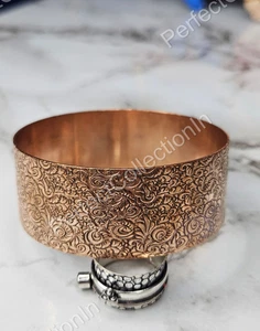Floral Vine Pattern Handmade Embossed Copper Cuff Bracelet Size 6-10 - Picture 1 of 5