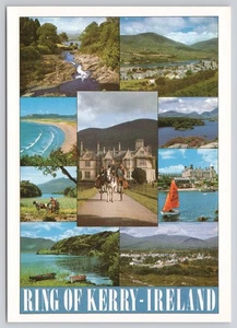 Ring of Kerry Ireland Killarney Mountains Boats Scenic Multiview Postcard - Picture 1 of 2