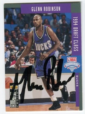 1995-96 Upper Deck Glenn Robinson Signed Auto 1994 Draft Class 407 Bucks - Image 1 of 2
