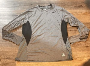 Camisa Nike Pro Combat Ajustada Dri Fit Gris Manga Larga Para Hombre L Gimnasio Correr - Imagen 1 de 11