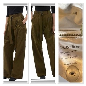 BASSIKE khaki pleat front Cargo pants - size 00 6 - 8 new with tag - Picture 1 of 7