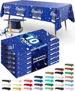 Plastic Table Cloth Disposable 10 Pack, 54 X 108 Inch Table Cloths, Graduation D - Picture 1 of 12
