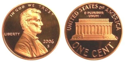 2006 P D S  LINCOLN CENT  Choice Unc SATIN FINISH in Mint Cello + PROOF - Image 1 of 3