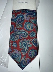 MCDONALD'S Vintage Manager’s Necktie Tie 80s Paisley New Old Stock Free Shipping - Picture 1 of 7
