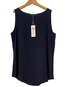 Eileen Fisher canotta collo balletto crepe georgette seta taglia S/P prezzo al pubblico consigliato $ 198 - Foto 1 di 6
