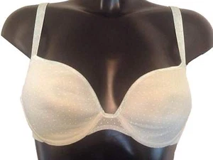 Sujetador con aros Allumette verde menta 36A forrado en espuma tazas lisas lunares bonito - Imagen 1 de 2