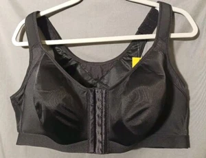 44D Wirefree Front Closure Back Support Posture Bra Delimira Black - Picture 1 of 10
