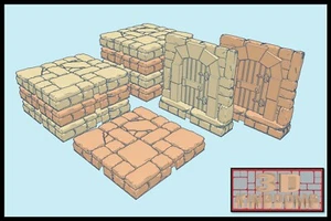 3D kingdoms Dungeons and dragons Pathfinder pocket dungeon Tile set *10 50by50 - Picture 1 of 4