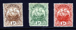 BERMUDA 1910-25 A "Ship" Group Wmk Mult Crown CA SG 44 to SG 46 MINT - Picture 1 of 2