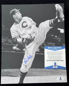 BOB FELLER "Vintage 30s" Autographed 8x10 Auto Metallic Signed Photo BAS Beckett - Picture 1 of 3