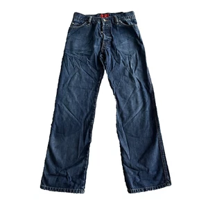 Hugo Boss Mens Jeans Relaxed Bootcut Dark Blue Wash Button Fly W28 L32 H240 - Picture 1 of 10