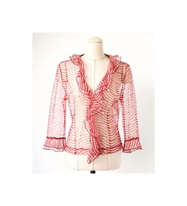 Roberta Di Camerino Red See Through Jacket Cardigan - Picture 1 of 7