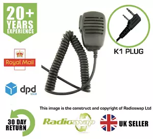 SPEAKER MIC WITH EARPIECE SOCKET FITS BAOFENG TWO-PIN TWO WAY RADIO - Picture 1 of 7