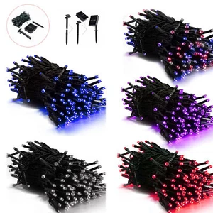 100-200 LED Solar String Lights Outdoor Garden Party Xmas Fairy Wedding Lamp - Picture 1 of 68