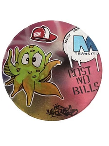 Hand Painted Vinyl Record Graffiti Shortiez Ink Subway NYC Octo SnapBack Xmas - Picture 1 of 2