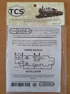 N Scale Train Control Systems K0D8-D 8 FUNCTION DECODER Item #1339 - Picture 1 of 3