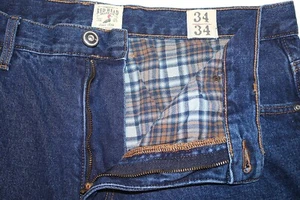 Red Head Blue Jeans Herren 34x34 Straight Relaxed Soft Flanell gefüttert Outdoor Denim - Bild 1 von 8