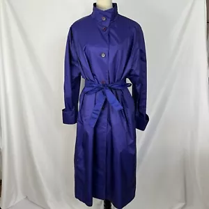 Trench vintage impermeabile con cintura donna taglia 14 viola - Foto 1 di 16