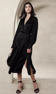 Banana Republic LYDIA ASYMMETRICAL SHIRTDRESS, BLACK SIZE Large L #799915 - Picture 1 of 4