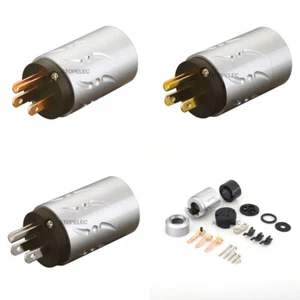 VIBORG Silver/Gold/Rhodium Plated Pure Red Copper US Male Power Plugs HiFi VM502 - Picture 1 of 5