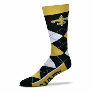 New Orleans Saints Argyle Socks Crew Length One Size Fits Most NEW! - Picture 1 of 1
